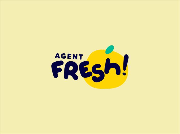 Logo design banner for the "Agent Fresh!" brand.