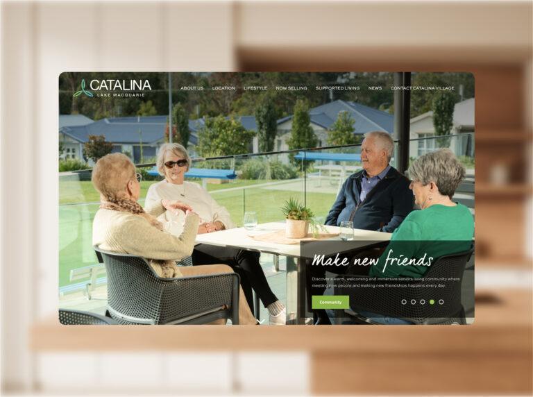 Desktop home page design for the Catalina Village website.