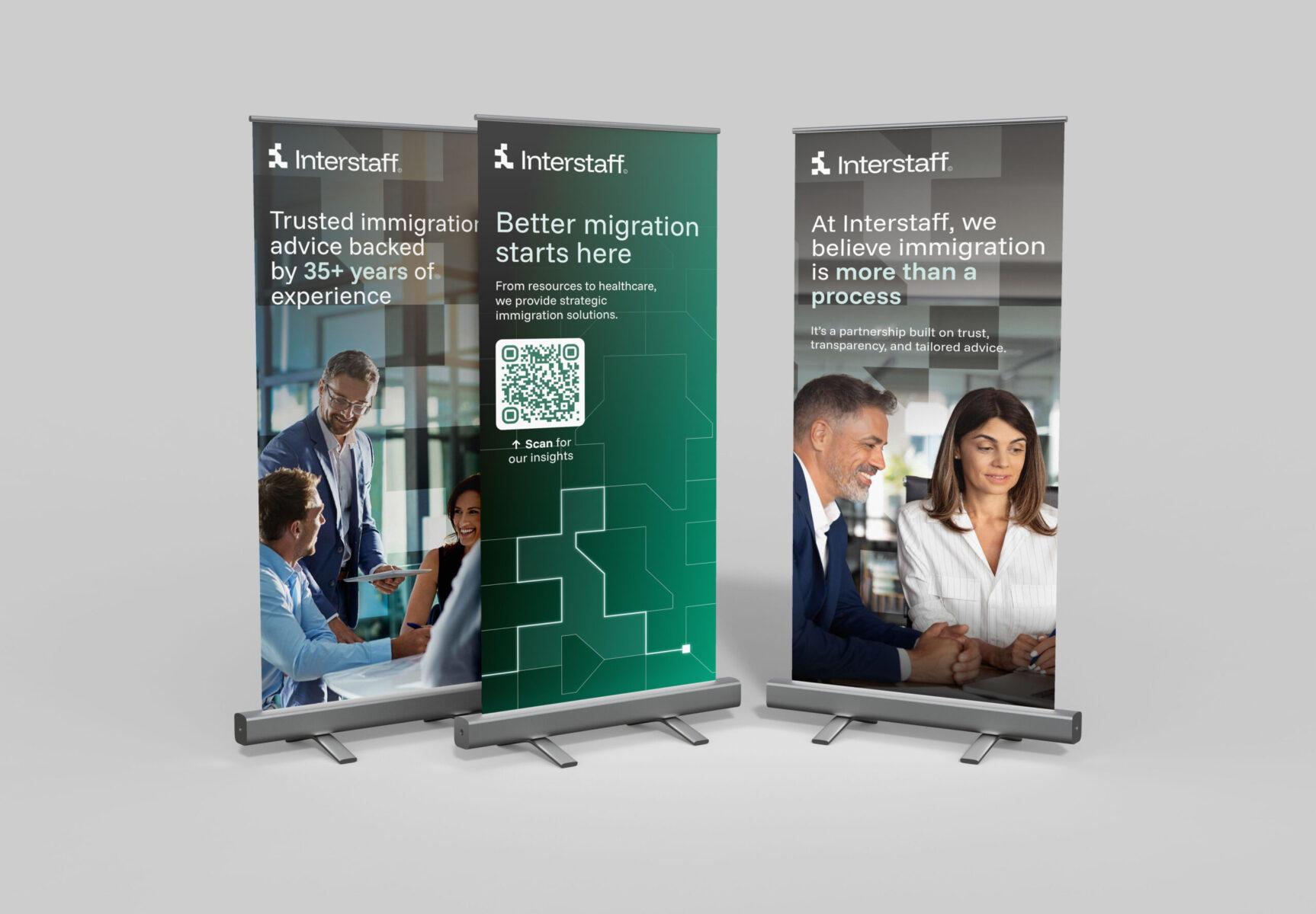 Three pull-up banner designs for Interstaff.