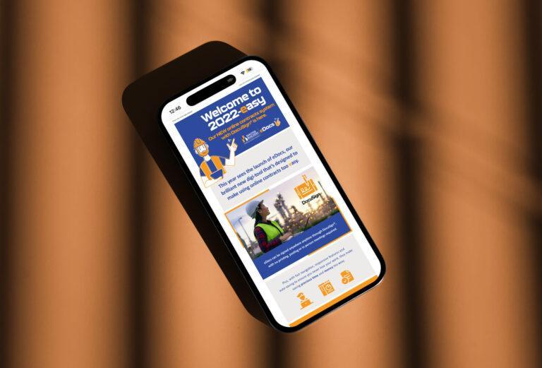 Mobile phone screenshot of a branded digital campaign for Master Builders WA.