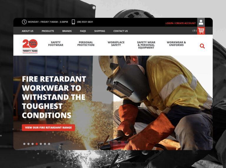 Landing page of Safety Zone's website.